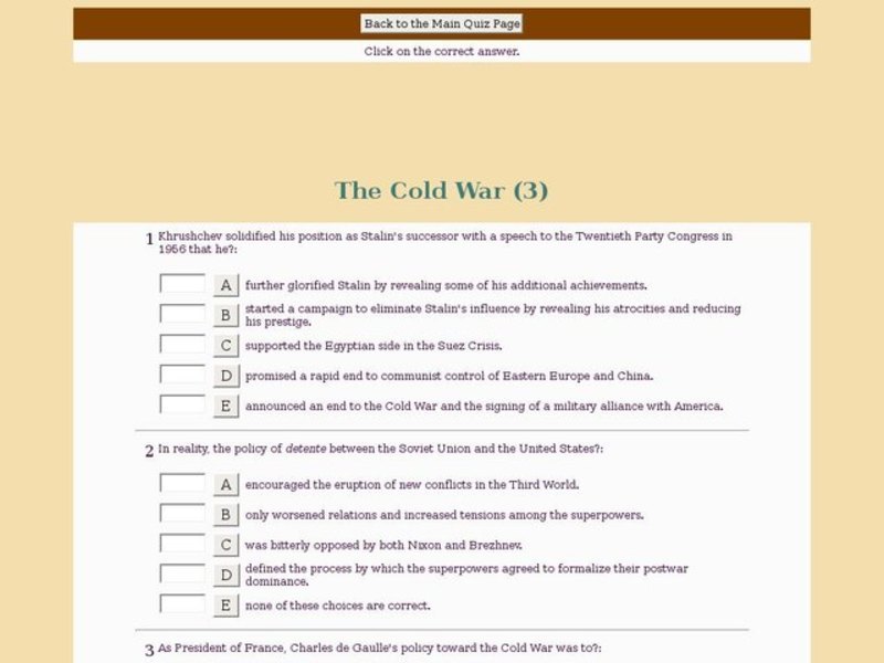 The Cold War (3) Interactive
