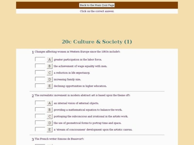 20th Century Culture & Society Interactive