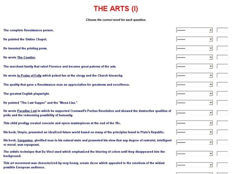 The Arts (1) Interactive