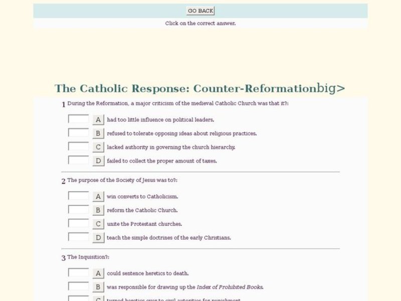 The Catholic Response: Counter-Reformation Interactive