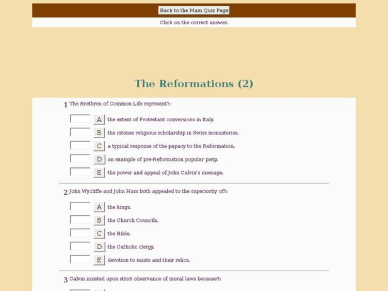 The Reformations (2) Interactive