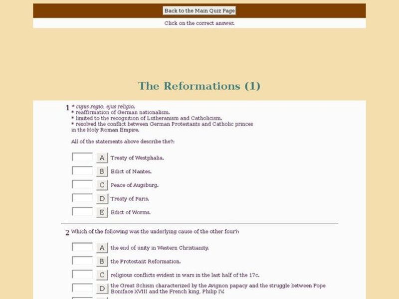 The Reformations (1) Interactive
