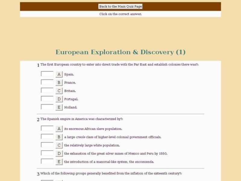 European Exploration &amp; Discovery Interactive