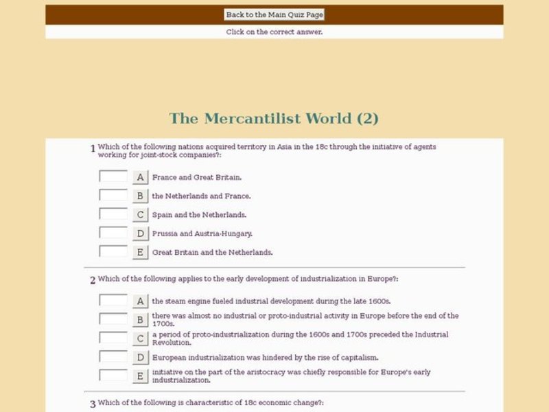 The Mercantilist World (2) Interactive