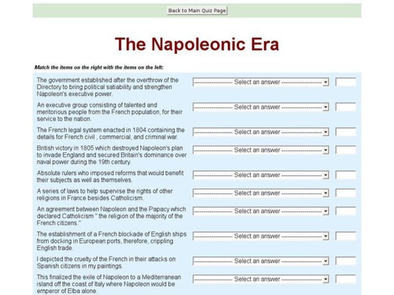 The Napoleonic Era Interactive