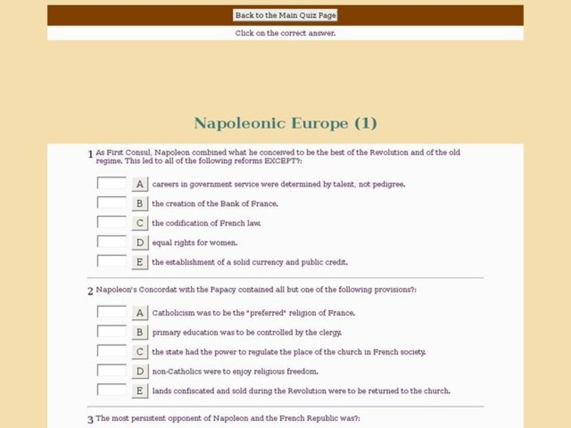 Napoleonic Europe (1) Interactive