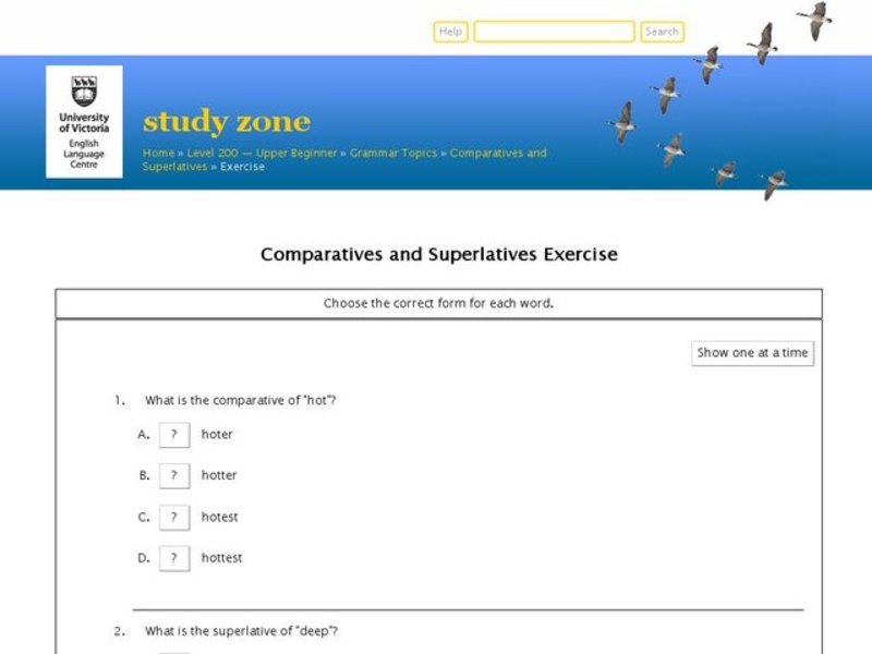 Regular Comparatives and Superlatives Interactive