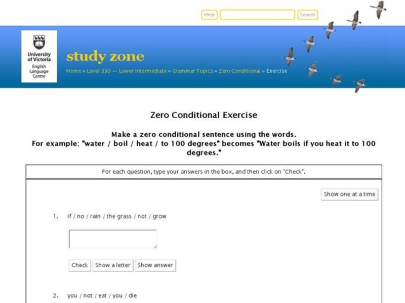 Zero Conditional Sentences Interactive