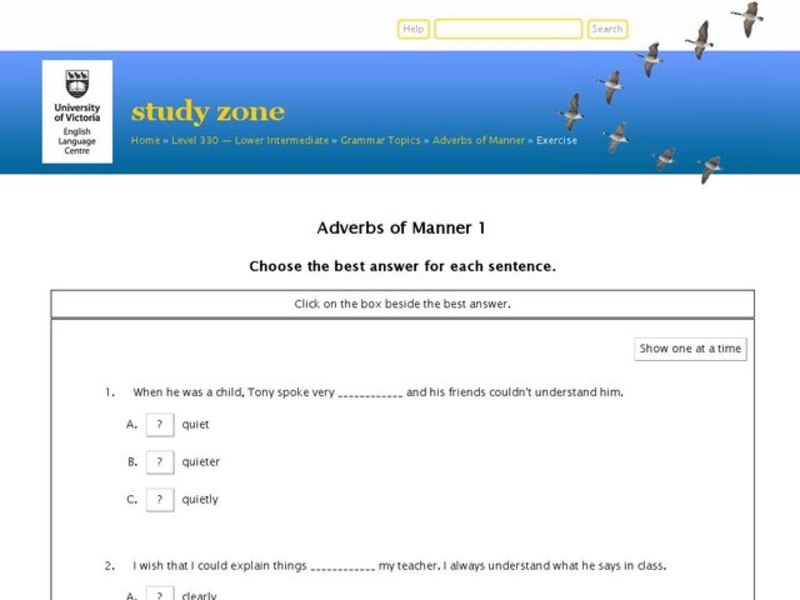 ESL: Adverbs of Manner Interactive