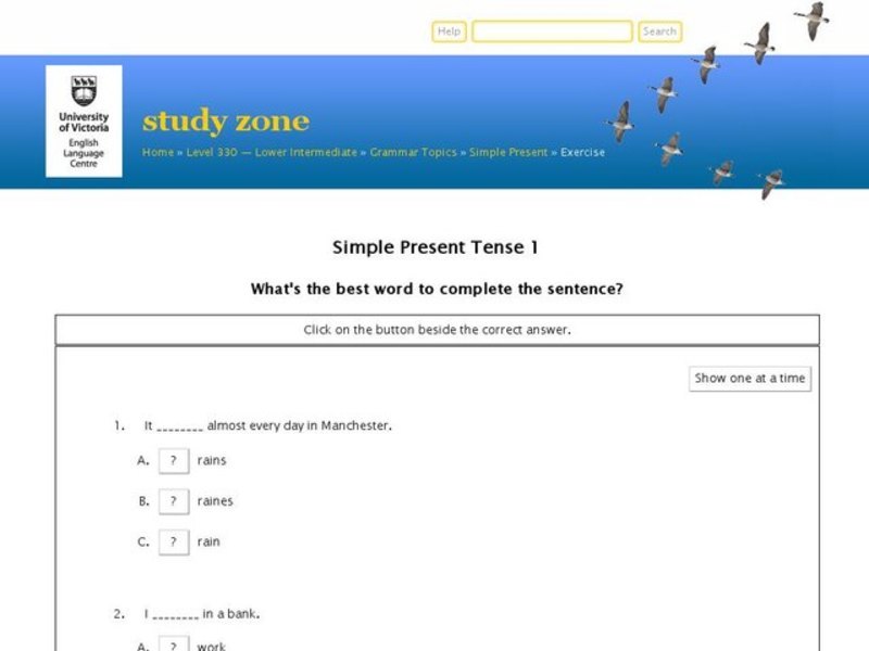 Simple Present 1 Interactive