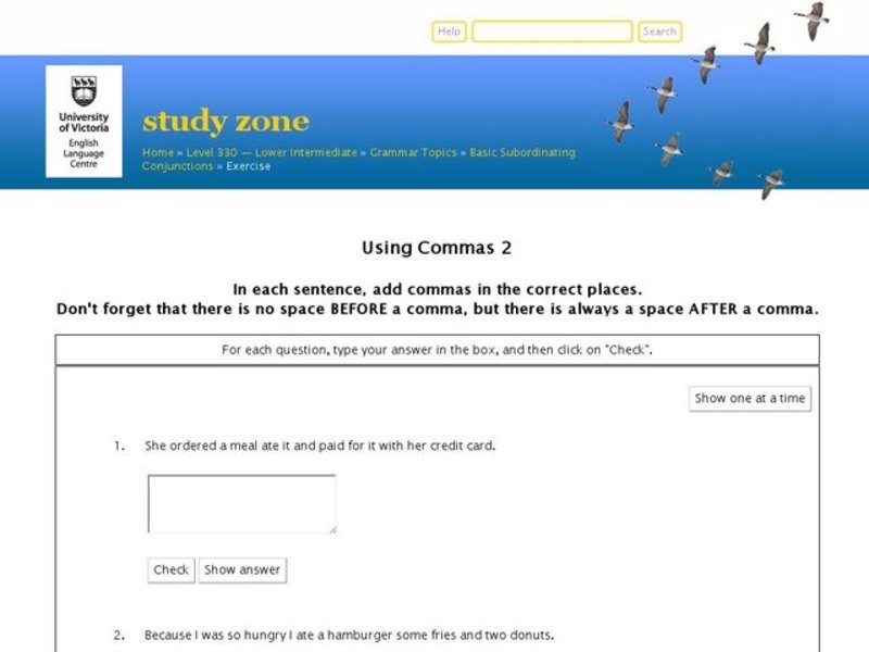 Using Commas 2 Interactive