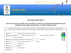 ESL: The Future with "Will": Verb Tense Interactive