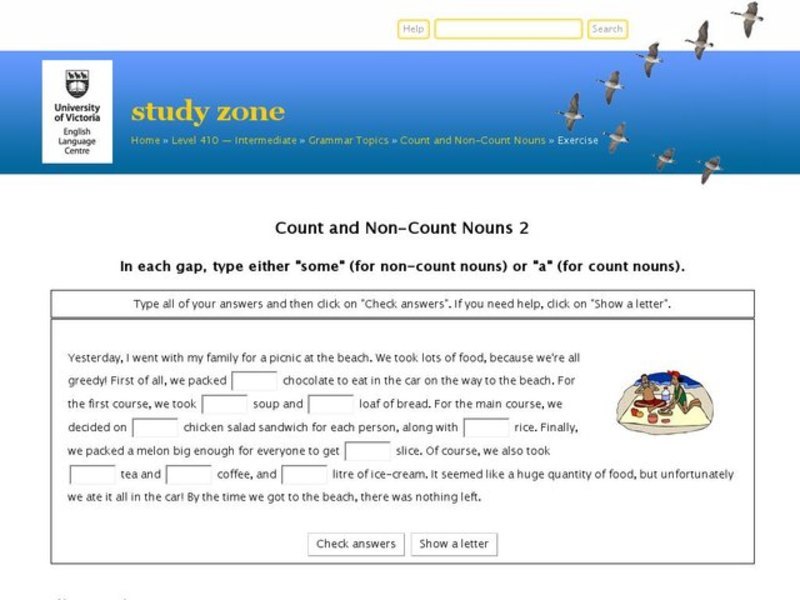 Cloze Exercise: Using Quantifiers Interactive