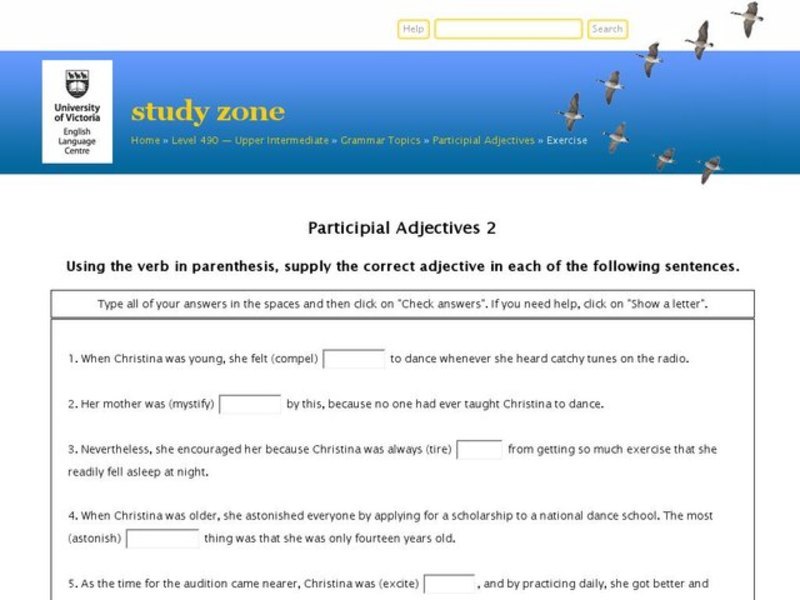 Participial Adjectives 2 Interactive
