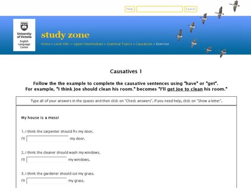 Causatives:  Using "have" and "get" Interactive