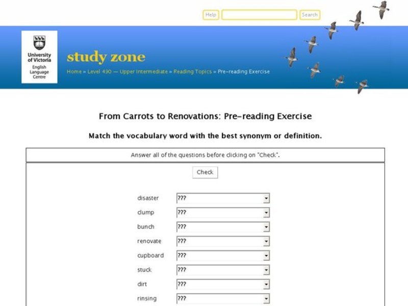 From Carrots to Renovations: Pre-reading Exercise Interactive