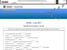 Articles:  A/An, The Interactive