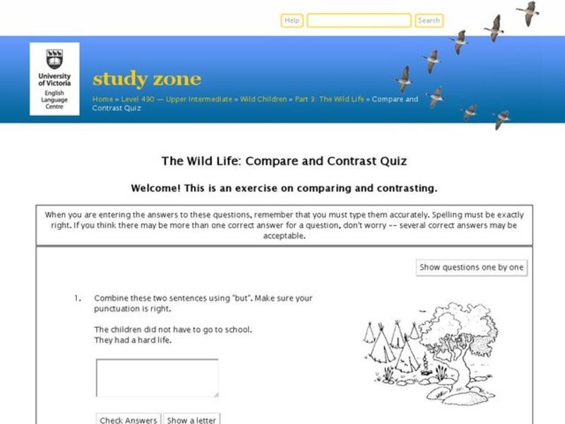 Self-Test Quiz: Wild Children Part III: Comparing and Contrasting Interactive