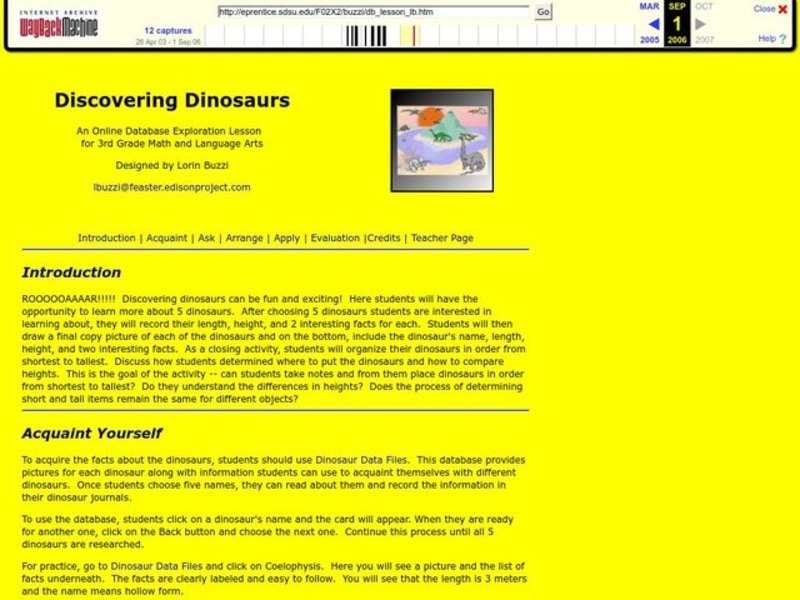 Discovering Dinosaurs Lesson Plan