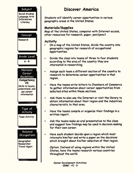 Discover America Lesson Plan