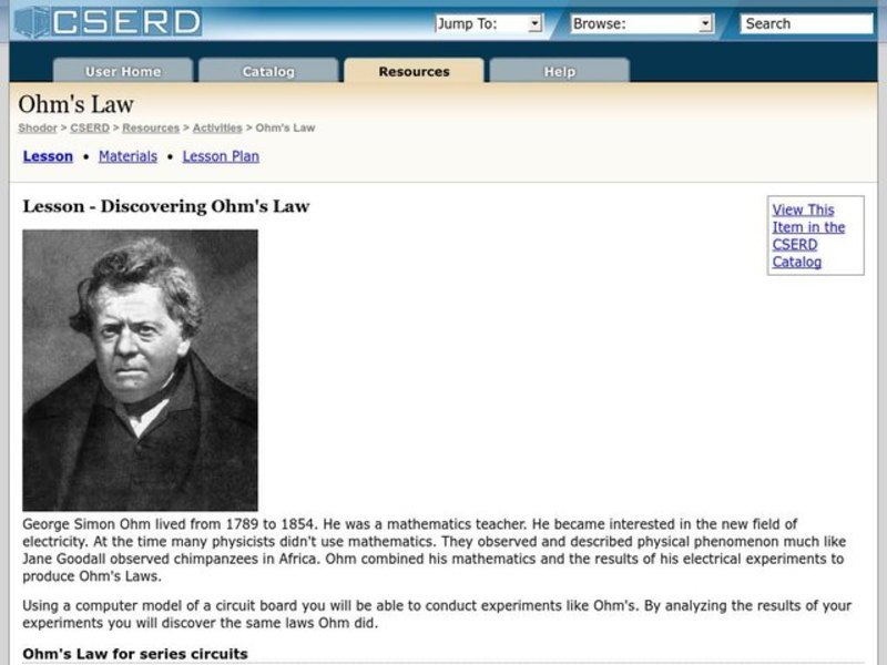 Discovering Ohm's Law Lesson Plan