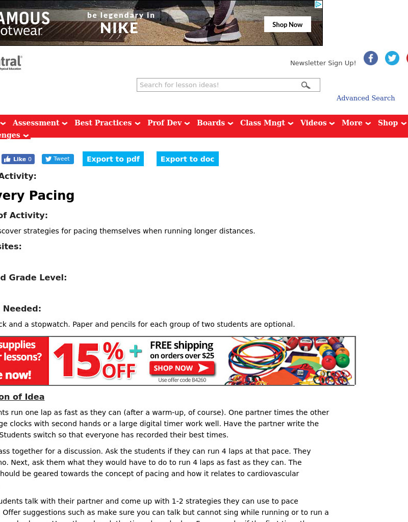 Discovery Pacing Lesson Plan