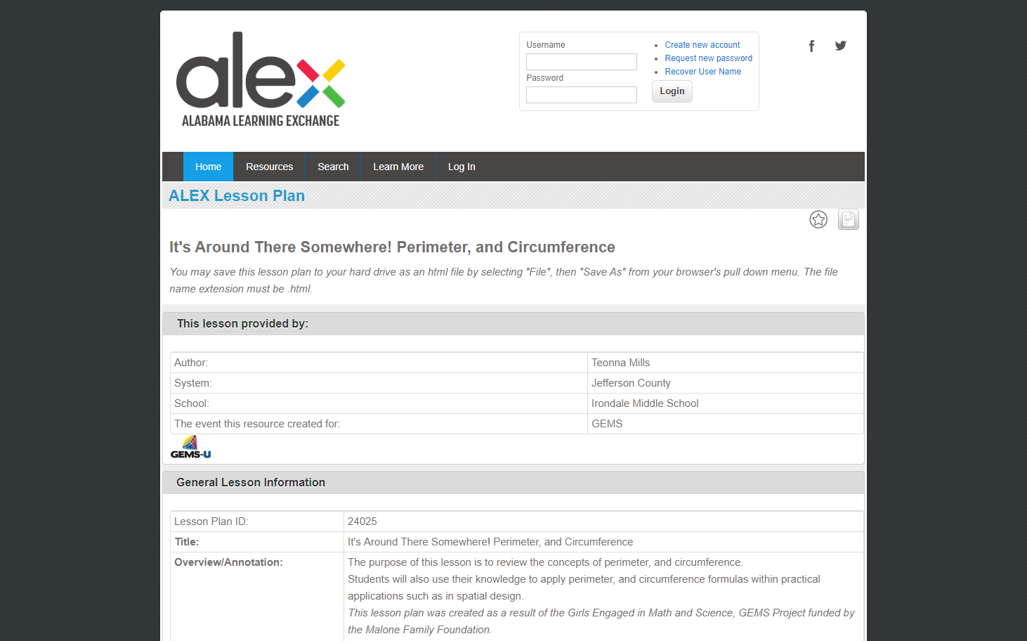 It's Around There Somewhere! Perimeter, and Circumference Lesson Plan