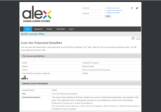 Color This Polynomial Simplified Lesson Plan