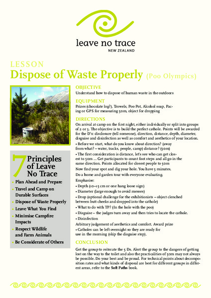 Dispose of Waste Properly Lesson Plan