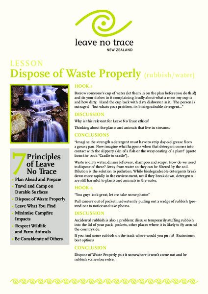 Dispose of Waste Properly Lesson Plan