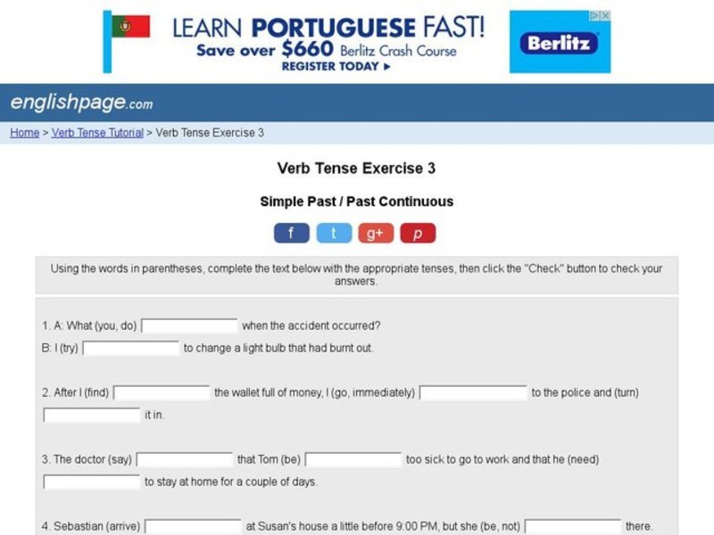 Simple Past/ Past Continuous Interactive