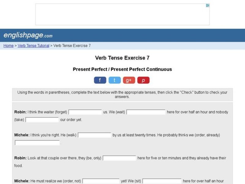 Verb Tense Exercise 7 Interactive