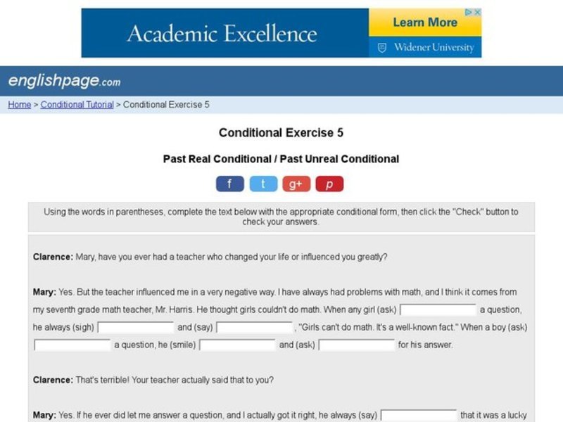 Past Real Conditional / Past Unreal Conditional Interactive