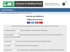Gerunds and Infinitives 6 Interactive