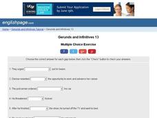 Gerunds and Infinitives 13 Interactive