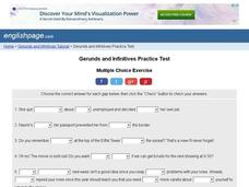 Gerunds and Infinitives Practice Test Interactive