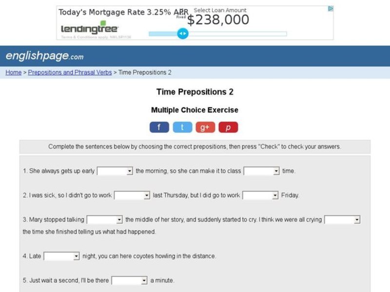 Time Prepositions 2 Interactive