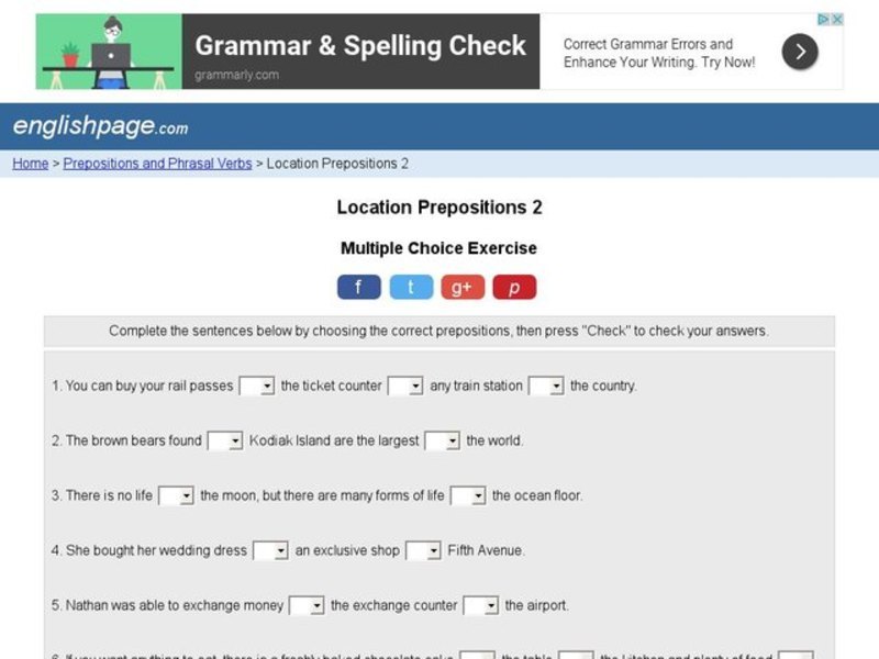 Location Prepositions 2 Interactive