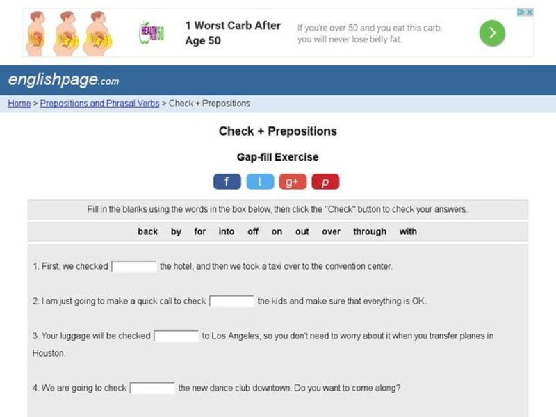 Check + Prepositions Interactive