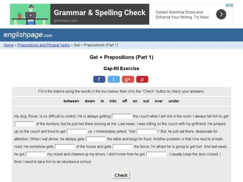 Get + Prepositions  (Part 1) Interactive