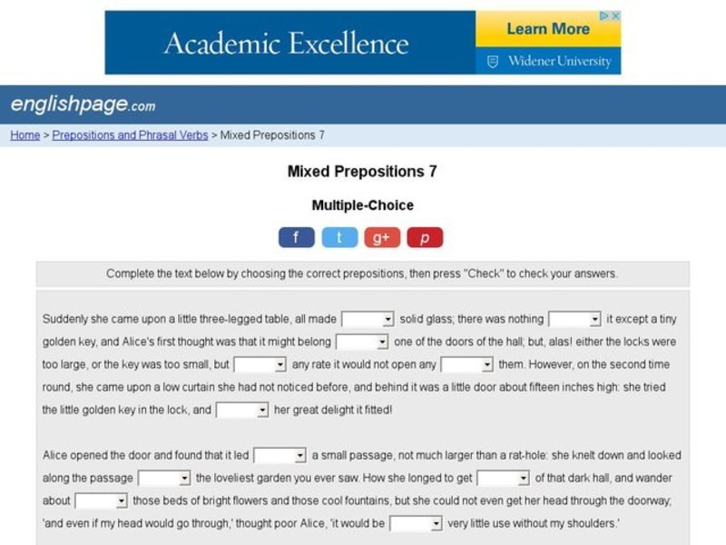 Mixed Prepositions 7 Interactive