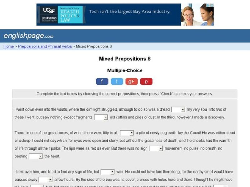 Mixed Prepositions 8  Interactive