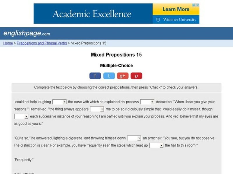 Mixed Prepositions 15 Interactive