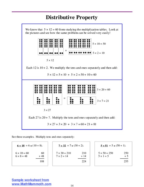 Distributive Property Lesson Plan