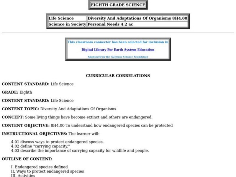 Diversity and Adaptations of Organisms Lesson Plan