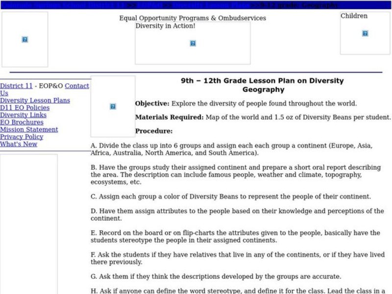 Diversity Geography Lesson Plan