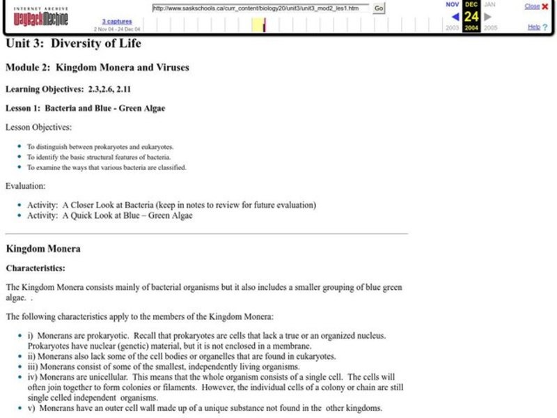 Diversity       of Life Lesson Plan