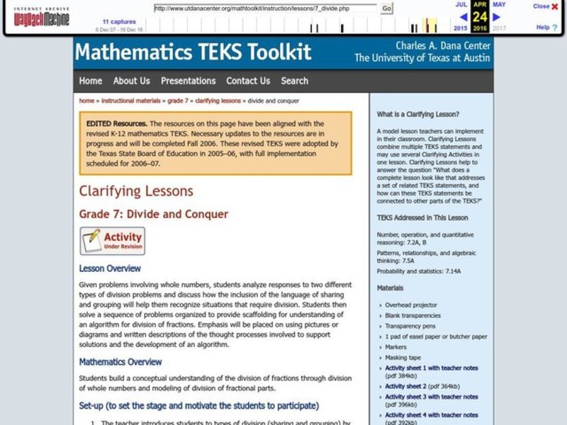 Divide and Conquer Lesson Plan
