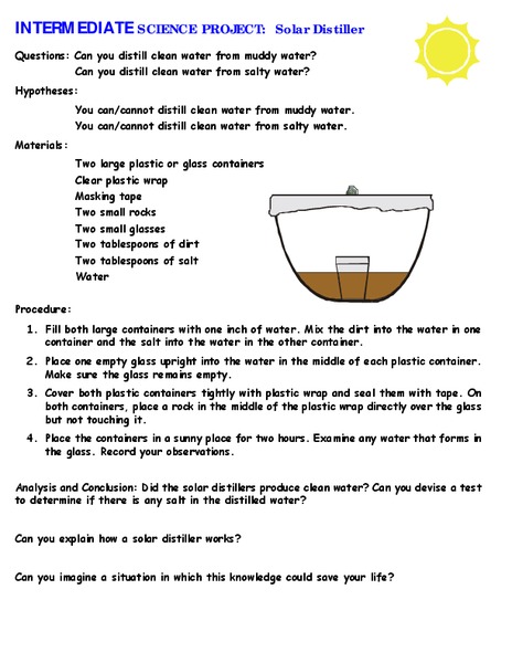 Solar Distiller Activity
