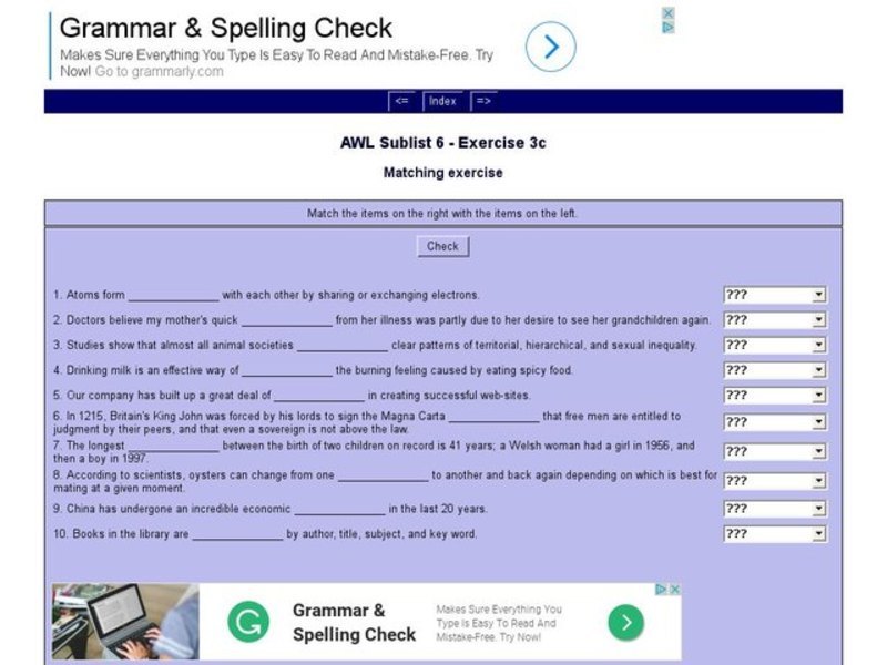 English Vocabulary Skills: AWL Sublist 6 - Exercise 3c Interactive